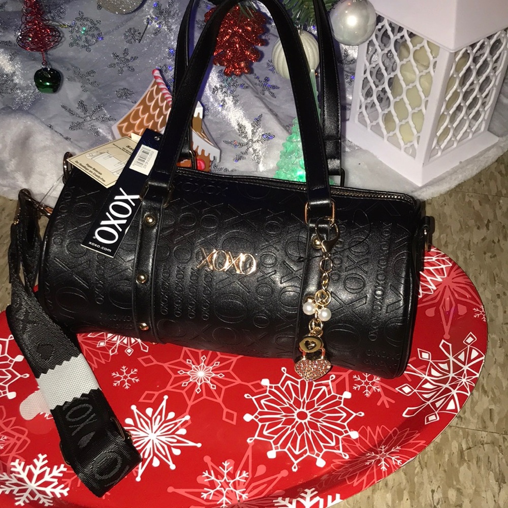 XOXO Black Crossbody Bag with Gold Accents - Picture 14 of 14